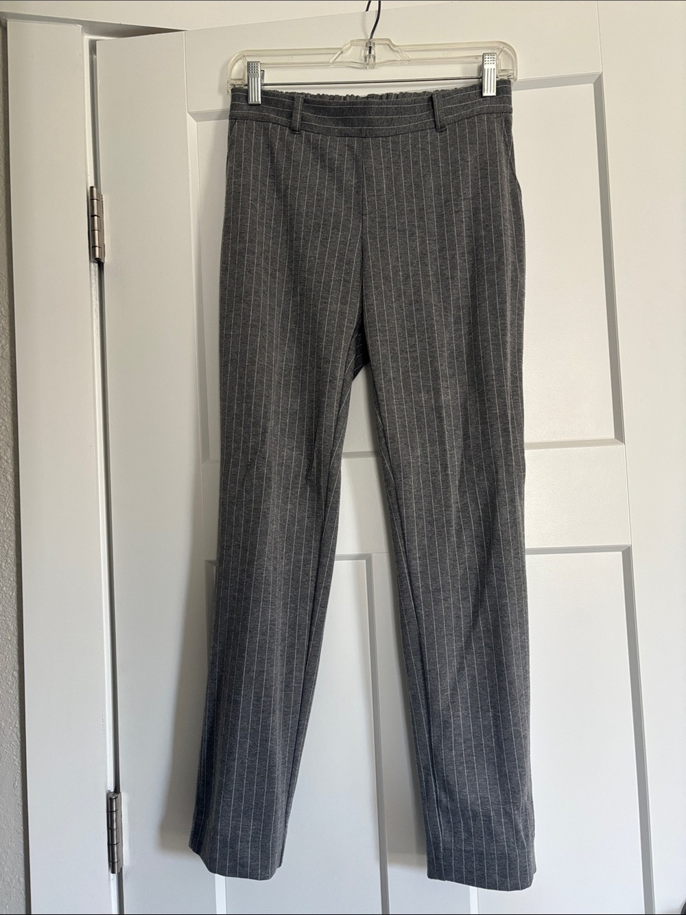 Banana Republic Factory Gray Pinstripe Pants with Elastic Waist